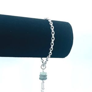 Moss Aquamarine Sterling Tassel Bracelet